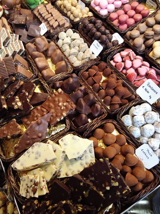 Csokoládé a barcelonai piacon