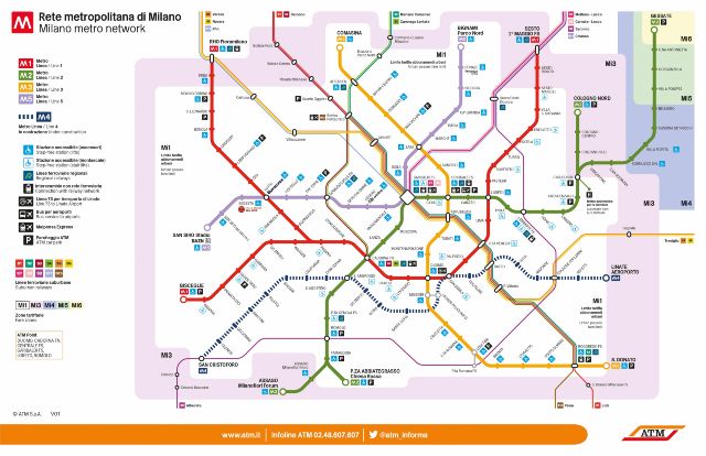 Milánói metró térkép
