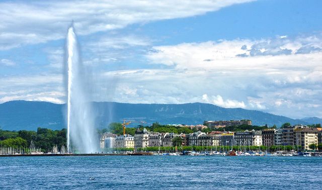 Genf híres szökőkútja